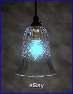 Antique Edwardian Cut Crystal Glass Bell Lampshade Ceiling Light Pendant C 1910