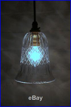 Antique Edwardian Cut Crystal Glass Bell Lampshade Ceiling Light Pendant C 1910