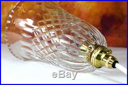 Antique Edwardian Cut Crystal Glass Bell Lampshade Ceiling Light Pendant C 1910