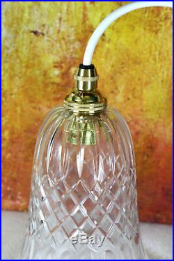 Antique Edwardian Cut Crystal Glass Bell Lampshade Ceiling Light Pendant C 1910