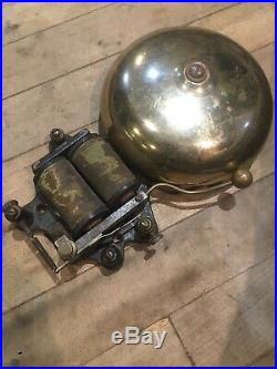 Antique Electric Trolley Fire Alarm Brass Early Bell Vintage Faraday 1893