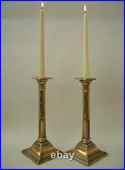 Antique English Bell Metal Georgian, Neoclassical 10 7/8 Tall Candlesticks
