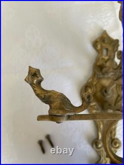 Antique English Cast Iron Brass Wall Mounted Monastery Bell