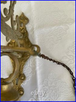 Antique English Cast Iron Brass Wall Mounted Monastery Bell