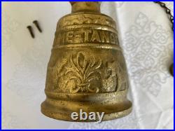 Antique English Cast Iron Brass Wall Mounted Monastery Bell