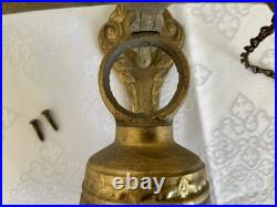 Antique English Cast Iron Brass Wall Mounted Monastery Bell