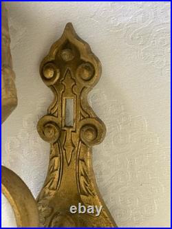Antique English Cast Iron Brass Wall Mounted Monastery Bell
