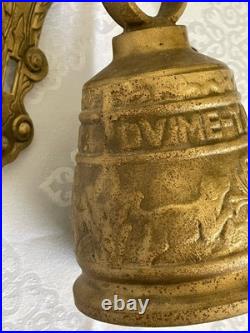 Antique English Cast Iron Brass Wall Mounted Monastery Bell