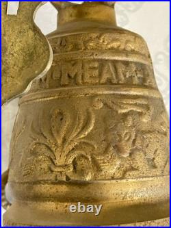 Antique English Cast Iron Brass Wall Mounted Monastery Bell