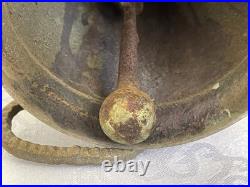 Antique English Cast Iron Brass Wall Mounted Monastery Bell