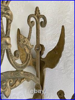 Antique English Cast Iron Brass Wall Mounted Monastery Bell