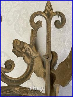 Antique English Cast Iron Brass Wall Mounted Monastery Bell