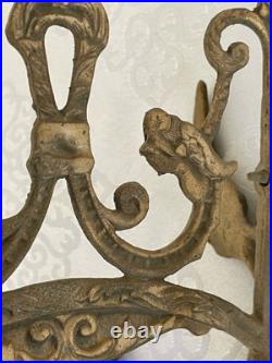 Antique English Cast Iron Brass Wall Mounted Monastery Bell
