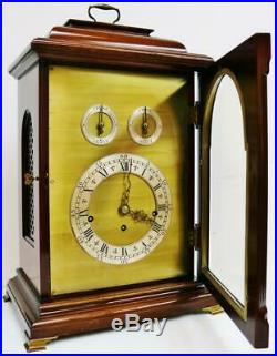 Antique English Triple Fusee Mahogany & Brass 8 Bell Musical Chime Bracket Clock