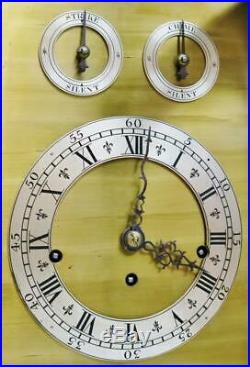 Antique English Triple Fusee Mahogany & Brass 8 Bell Musical Chime Bracket Clock