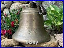 Antique Engraved Brass Bell