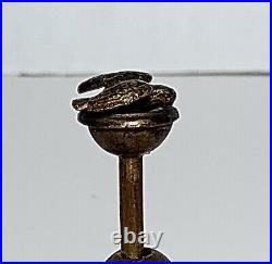 Antique FRENCH HOTEL DESK BELL GILT BRONZE MOTHER OF PEARL 19th Century