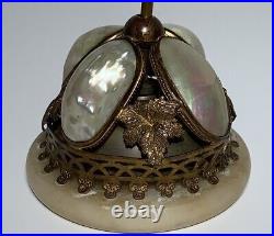 Antique FRENCH HOTEL DESK BELL GILT BRONZE MOTHER OF PEARL 19th Century