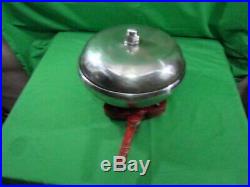 Antique Fire Truck Nickel Brass Steam Engine Early New Departure Bell Large 1900