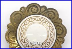 Antique Floral Brass & Porcelain Bell Lever