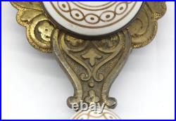 Antique Floral Brass & Porcelain Bell Lever