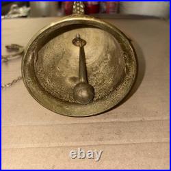 Antique French Brass Doorbell, Ornate Angel Pull Bell, Qui Me Tangit