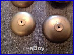 Antique French Clock Cast Brass Bell Collection 6 For Barrel Movements 52-59mm