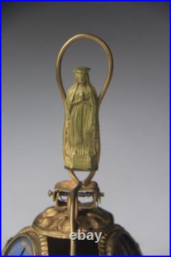 Antique French Lourdes Gilt Souvenir Table Bell Rare