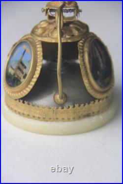 Antique French Lourdes Gilt Souvenir Table Bell Rare