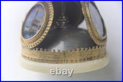 Antique French Lourdes Gilt Souvenir Table Bell Rare