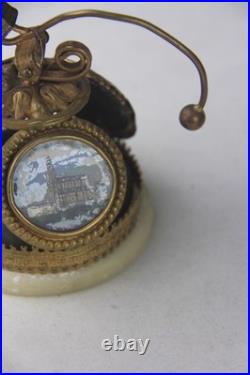 Antique French Lourdes Gilt Souvenir Table Bell Rare