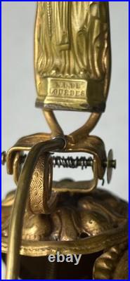 Antique French Lourdes Gilt Souvenir Table Bell Rare
