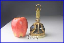 Antique French Lourdes Gilt Souvenir Table Bell Rare