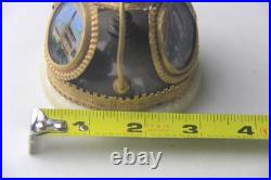 Antique French Lourdes Gilt Souvenir Table Bell Rare