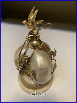 Antique French Mother of Pearl Dove Bell