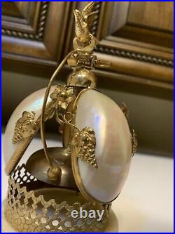 Antique French Mother of Pearl Dove Bell