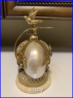 Antique French Mother of Pearl Dove Bell