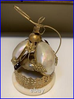 Antique French Palais Royal Mother Of Pearl Gilded Brass Butlers Bell Beautiful