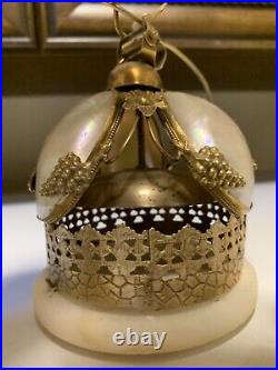 Antique French Palais Royal Mother Of Pearl Gilded Brass Butlers Bell Beautiful