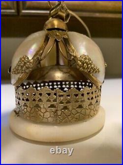 Antique French Palais Royal Mother Of Pearl Gilded Brass Butlers Bell Beautiful