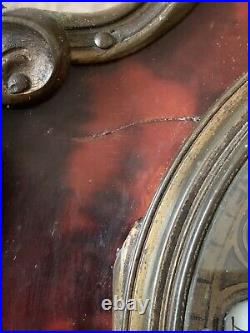 Antique French Tortoishell & Gilt Brass Ormolu Mounted Mantle Clock Bell Strike