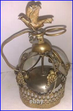 Antique French Victorian 19th Century Brass And Mother-of-pearl Hotel Bird Bell