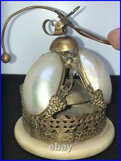 Antique French Victorian MOP Brass Dinner Service Bell Very Rare