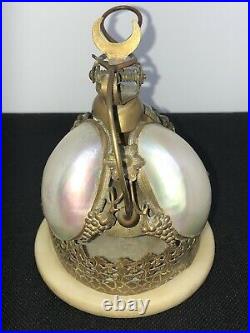 Antique French Victorian MOP Brass Dinner Service Bell Very Rare