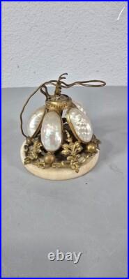 Antique French Victorian MOP Brass Dinner Service Bell Very Rare Collectible