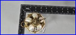 Antique French Victorian MOP Brass Dinner Service Bell Very Rare Collectible
