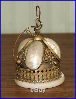 Antique French Victorian MOP Brass Service Bell