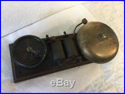 Antique Gamewell Type Brass Telegraph Alarm Bell H Thau 1885 Fire Doctor Police