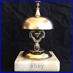 Antique General Store Hotel Counter Brass Tap Service Call Bell Marble Base