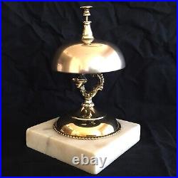 Antique General Store Hotel Counter Brass Tap Service Call Bell Marble Base